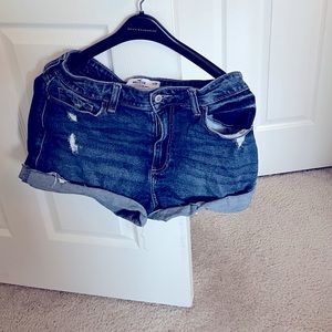 High waisted jeans shorts